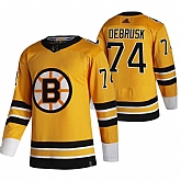 Boston Bruins 74 Jake DeBrusk Yellow Adidas 2020-21 Reverse Retro Alternate Jersey Dzhi,baseball caps,new era cap wholesale,wholesale hats